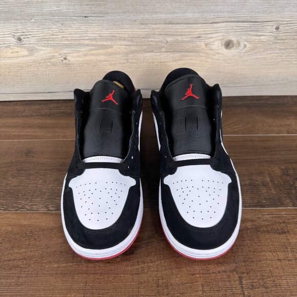 Nike Air Jordan 1 Low Black Toe Mens Size 10.5 White Black Gym Red IB8971 106 - Picture 4 of 9